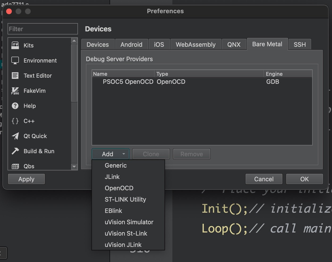 PSOC5LP and QT-Creator (Bare Metal) – SoC Maker